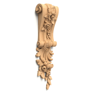 Wall corbel scroll with floral elements, right